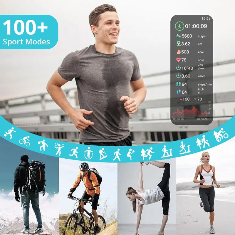 Smartwatch For Xiaomi Android IOS, IP68 Waterproof Fitness Watch